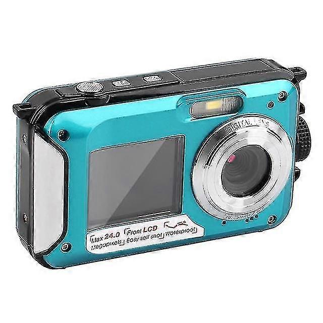 Digital Camera 2.7 Inch 1.8 Inch Double Screen Support Waterproof Camera Max 24mp 16 X Digital Zoom Black Blue Camcorder