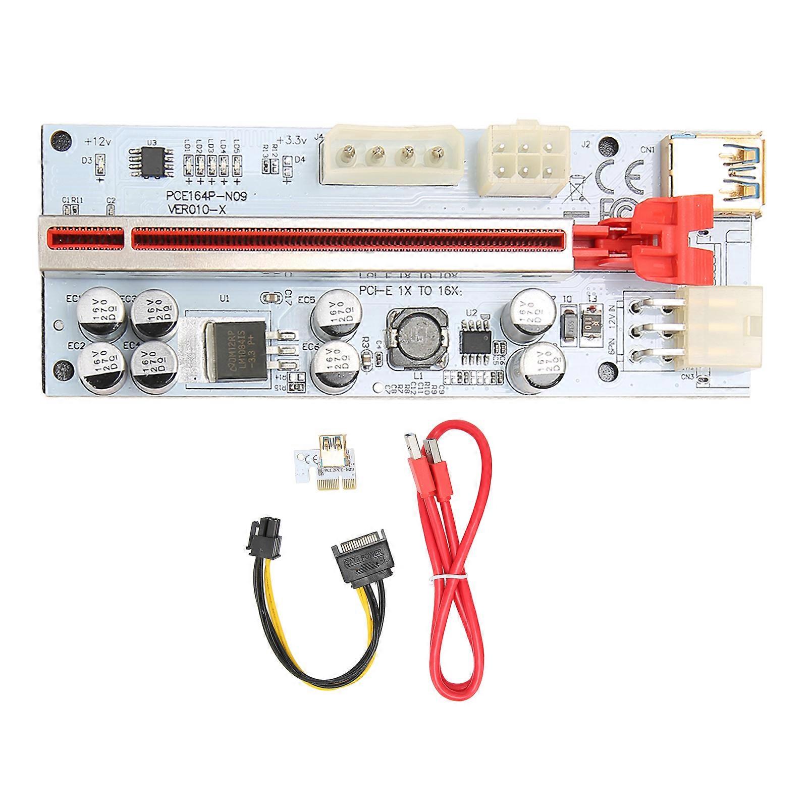 PCIE Riser 8 Twarde kondensatory Silna karta przeciwzakłóceniowa GPU 1X do x16 dla Windows 7 dla Windows 10