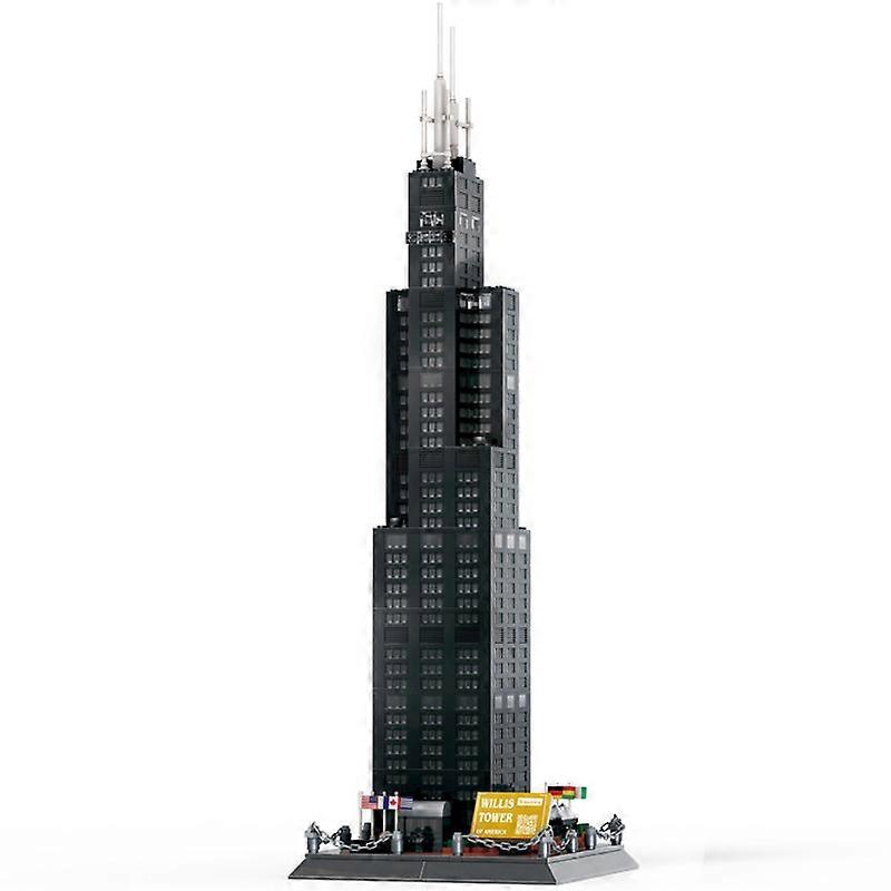 Mimari Yaratıcı Amerika Birleşik Devletleri Willis Tower Yapı Taşları Setleri Tuğlalar Dünyaca Ünlü Klasik Şehir Skyline Model Oyuncaklar Çocuklar