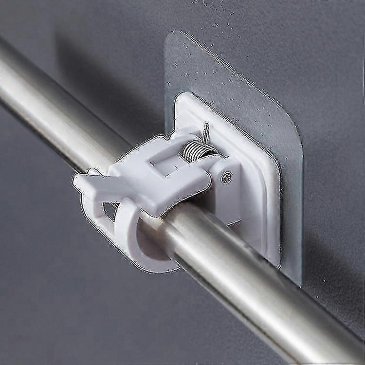 قضيب ستارة بدون حفر ، 8 قطع خطاف حامل قضيب ستارة لاصق - SHENSHEN