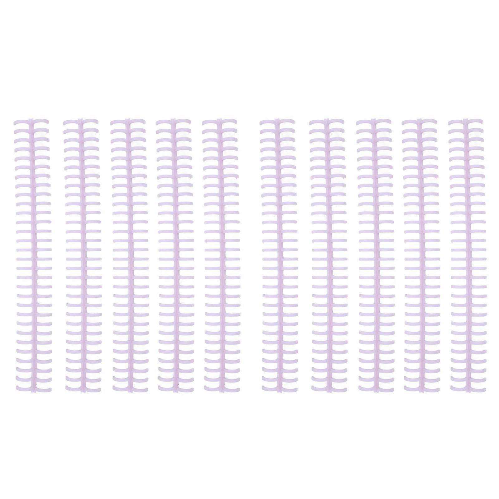 10 قطع أشهاك ملزمة لفائف اللوالب أمشاط 30 ثقوب شريط بلاستيكي لورقة فضفاضة 1/2in قطر أرجواني