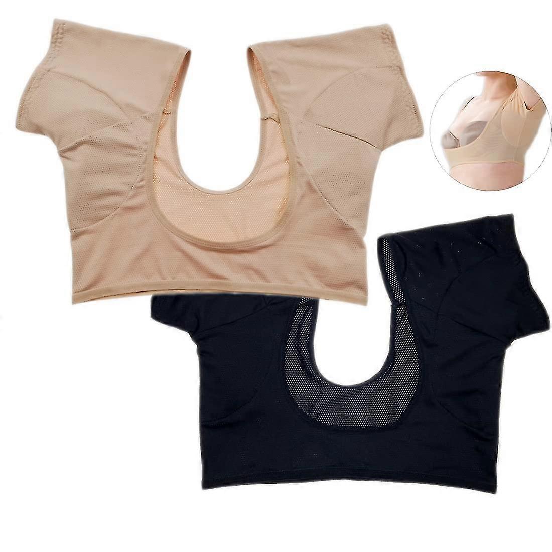 2pcs Underarm Sweat Vest, Breathable Underarm Sweat Guard, Washable Armpit Sweat Shields, Short Sleeve Sweatproof