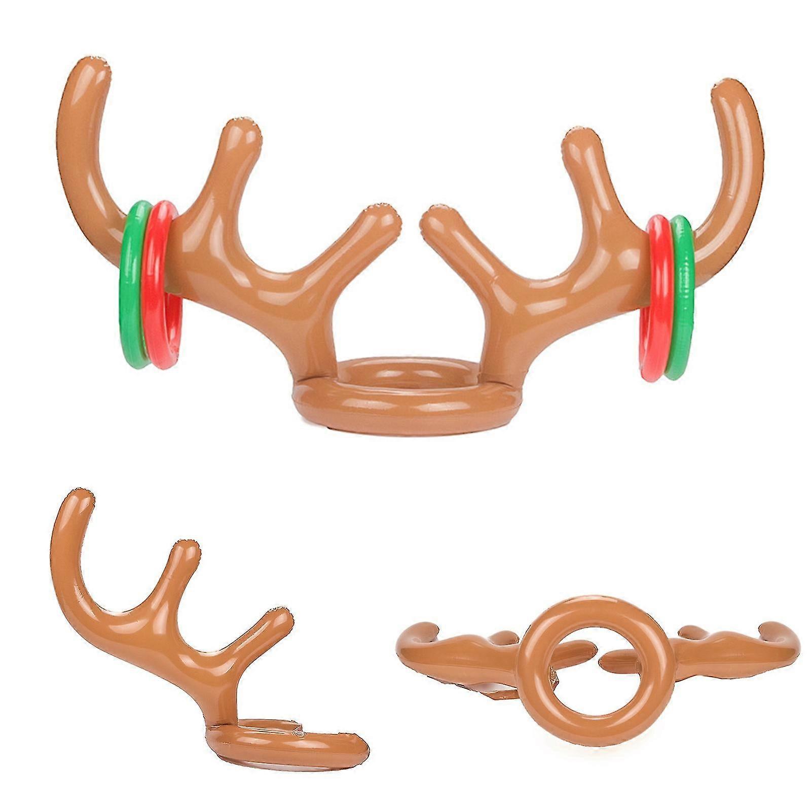 パーティー帽子インフレータブルトナカイの角ノベルティクリスマスハットクリスマスパーティーデコレーションNo3764