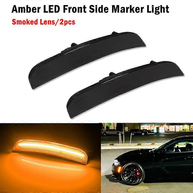 Front Amber Rear Red LED Side Marker Turn Signal Lights Fender Flare Lights For 2015 2016 2017 2018 2019 2020 2022 Dodge Charger