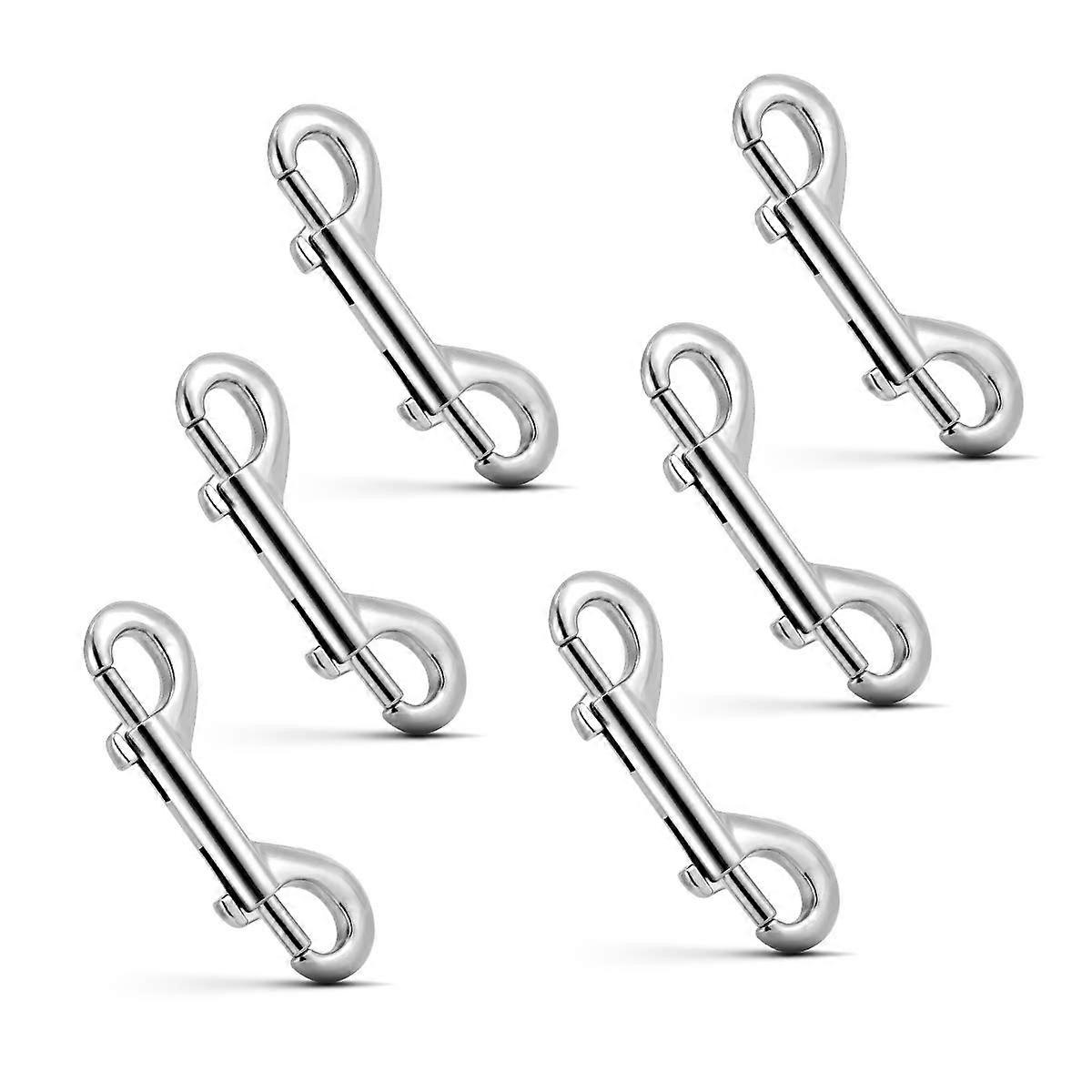 QQDD Double Ended Bolt Snaps, 6 Pack Alloy Snap Hook Metal Spring Clips, Multipurpose Pet Leash