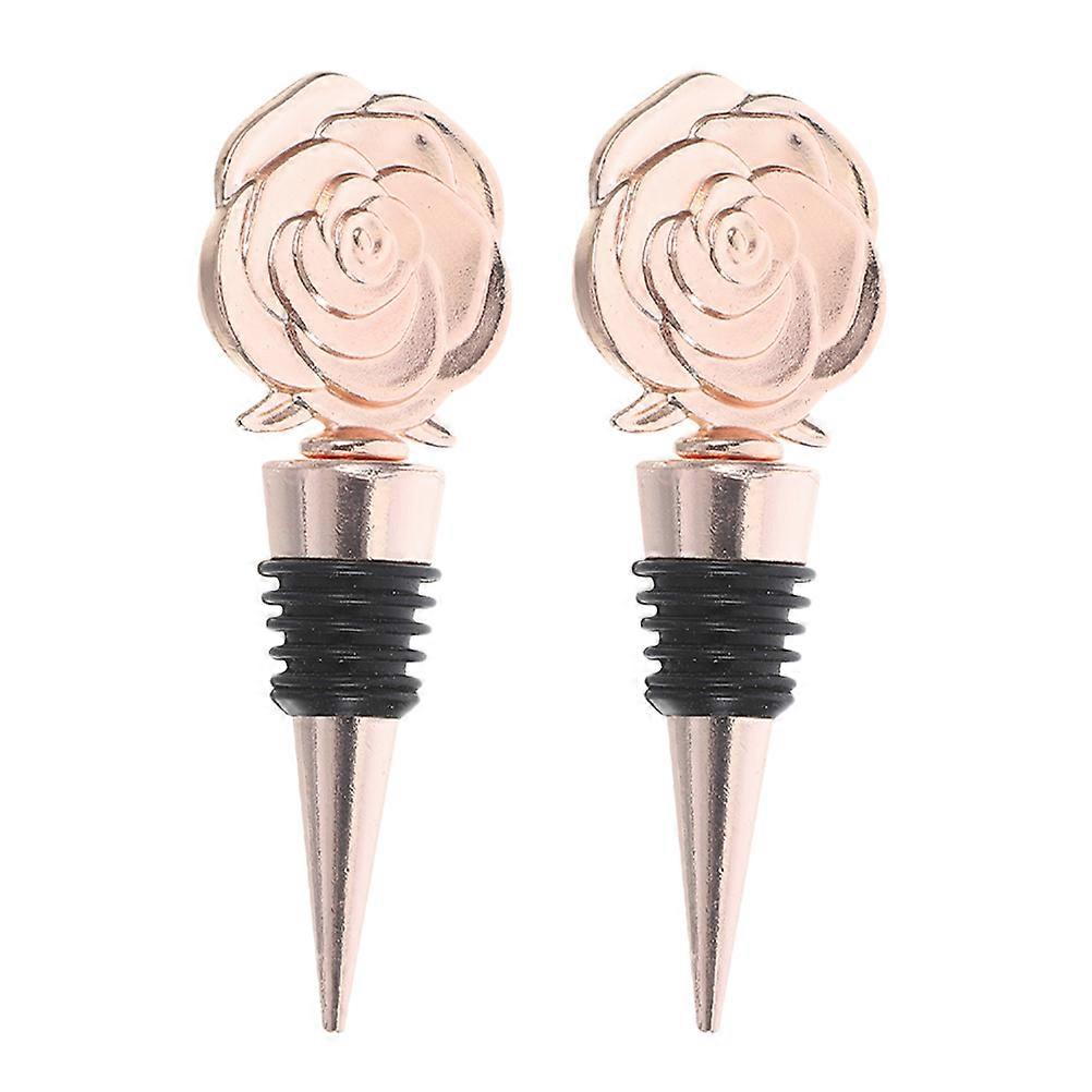 2pcs Wine Stopper Creative Rose Flower Topper Modeling Wine Bottle Stopper for Wedding