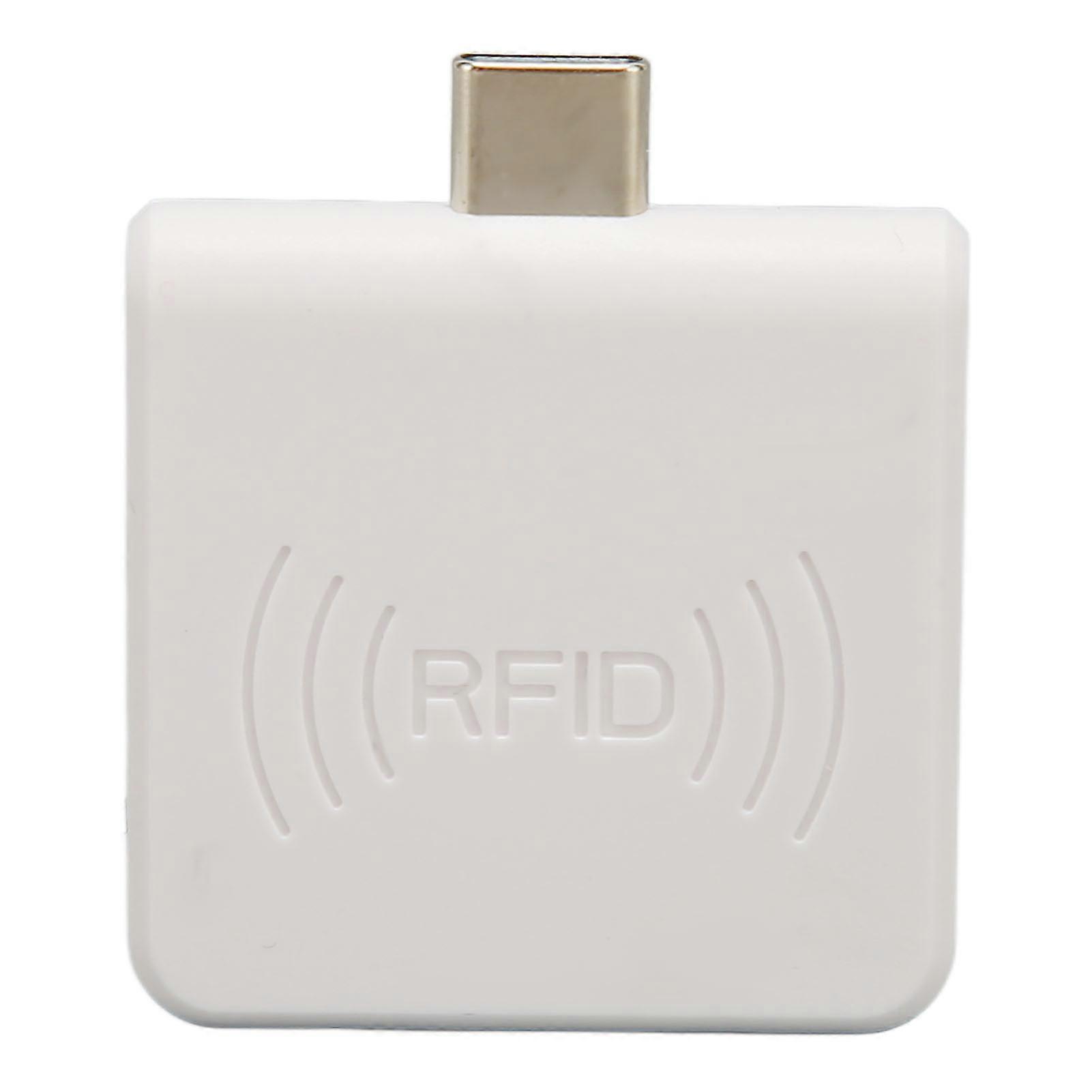 RFID ID Mobile Phone Card Reader Type C Interface 125Khz Portable Smart Card Reader White