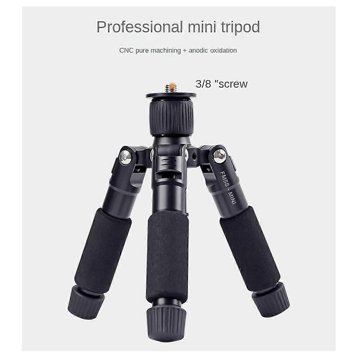 Mini Desktop Tripod Portable SLR Camera Tripod Mobile Phone Straight Broadcast Photo Stand-Black & Silver