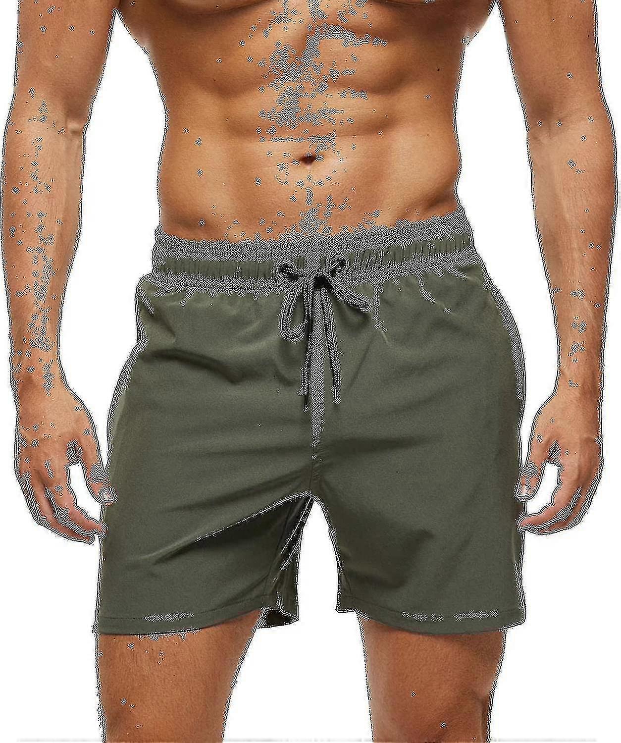 Men S Swim Trunks With Ip Pocket Waterproof Drying Quick Swimsuit Bathing Shorts With Adjustable Drawstring