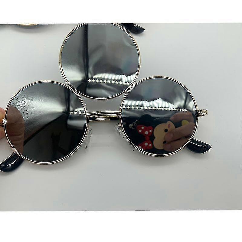 2023 Nye Third Eye Runde Solbriller Kvinder / Mænd Reflekterende Spejlet Sort Ferie Solbriller Tre Linser Briller Nuancer Uv400-Xinhan