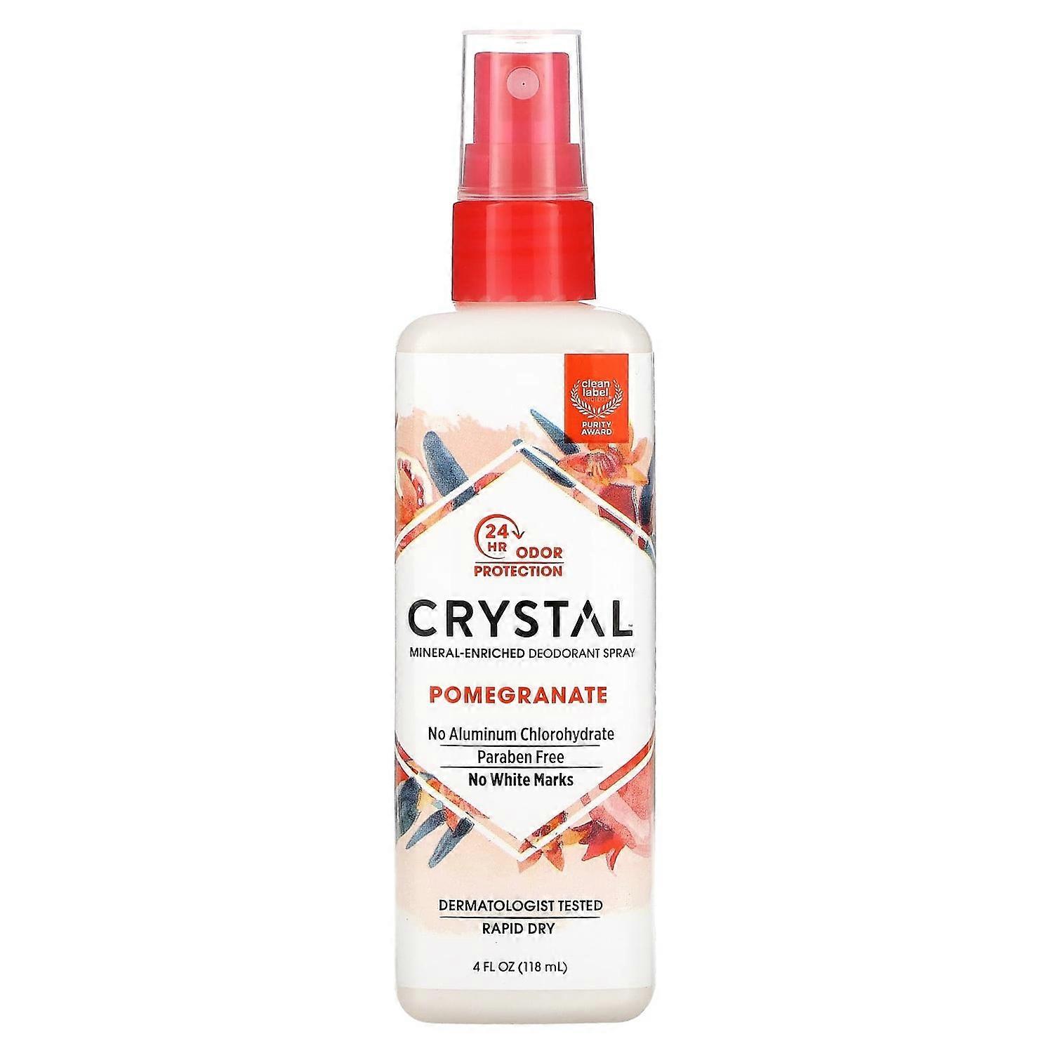 CRYSTAL, Mineral-Enriched Deodorant Spray, Pomegranate, 4 fl oz (118 ml)