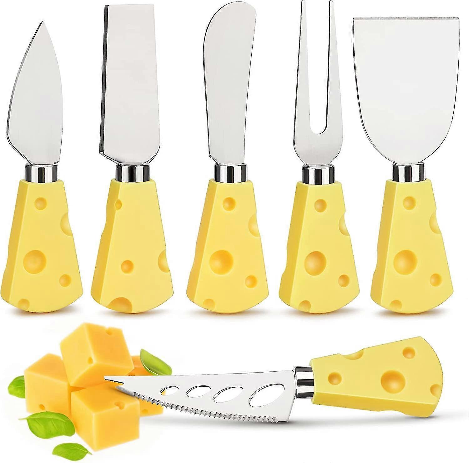 Osteknivsett 6 stk ostekutter i rustfritt stål med plasthåndtak