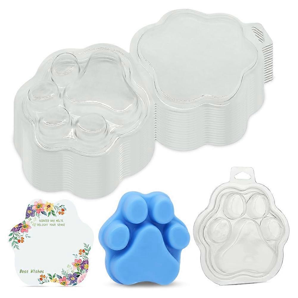 50 Pack Cat'S Claw Shaped Wax Melt Clamshells, for Wax Cubes, Clear Empty Cube Tray Molds for Wickl