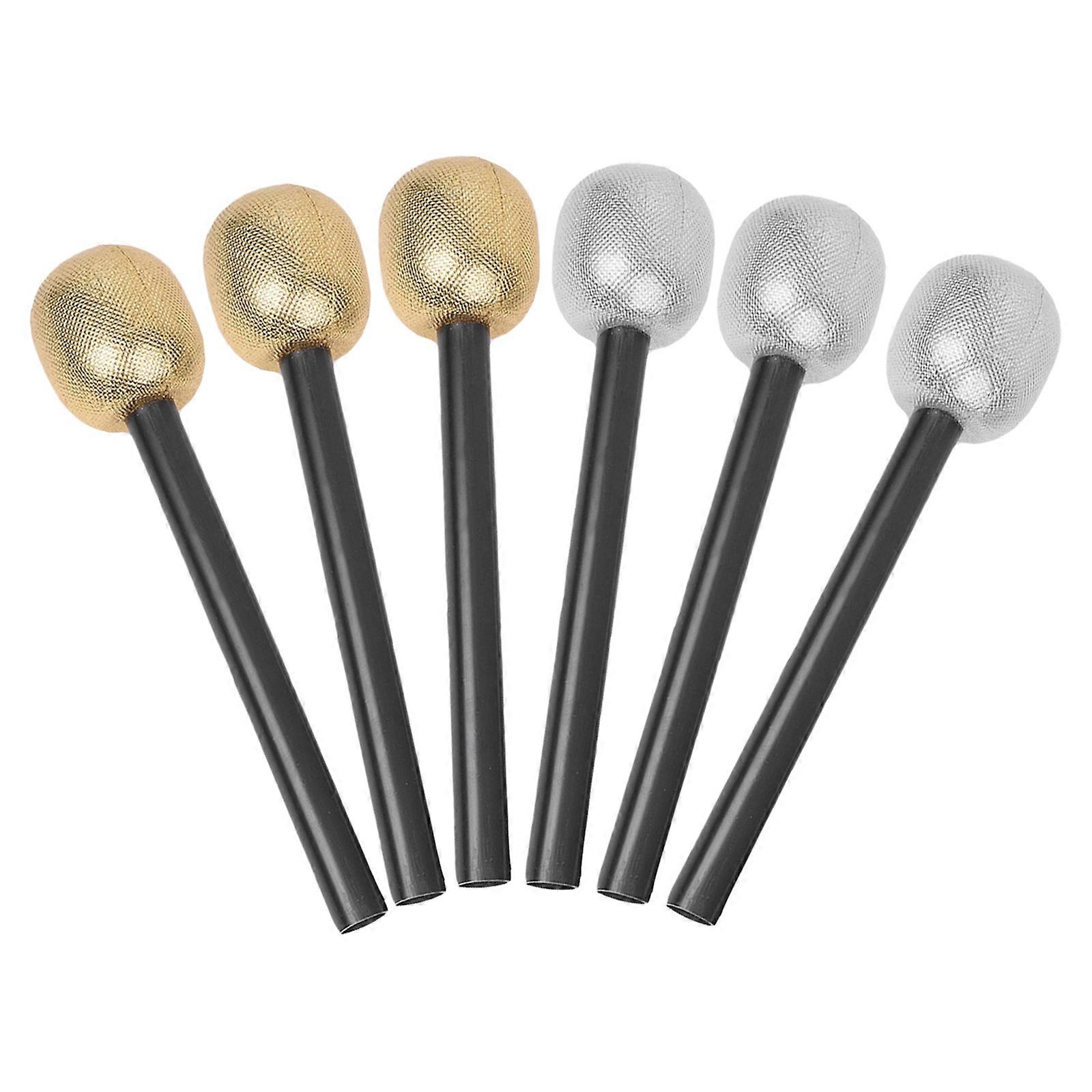 6 Pcs Flash Toy Halloween Simulation Microphone Glitter Halloween Microphone Toy Microphone Microphone Prop Pretend Microphone