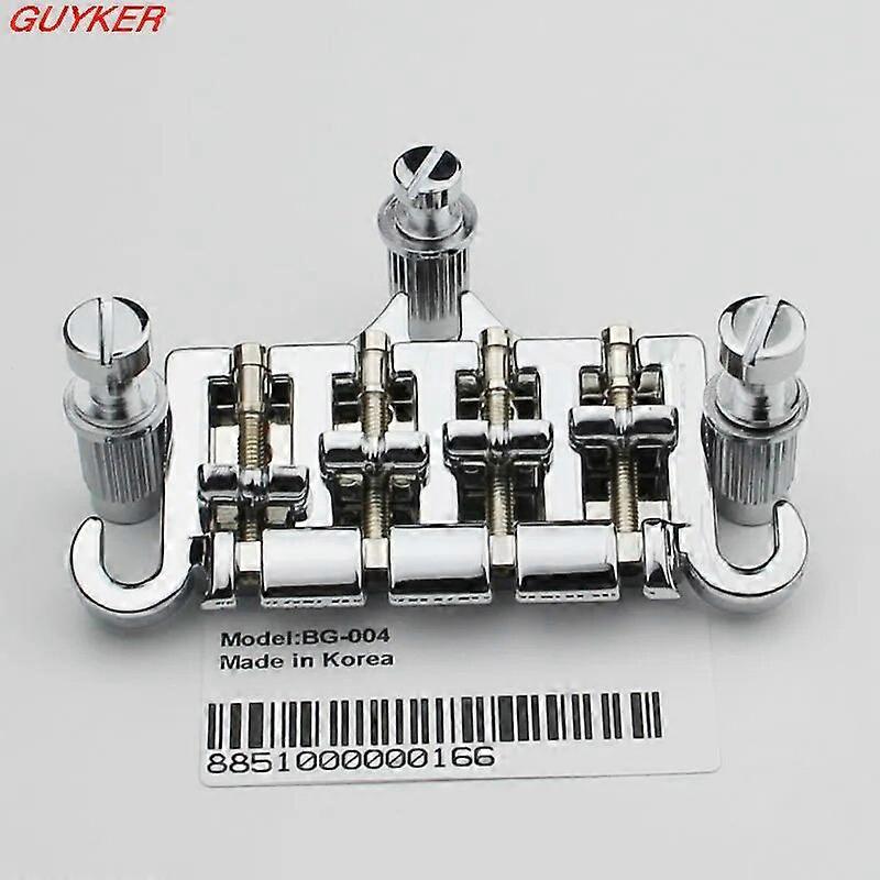 3 Point 4 String Bass Bridge Tailpiece Chrome For GBS EP Guitar Parts