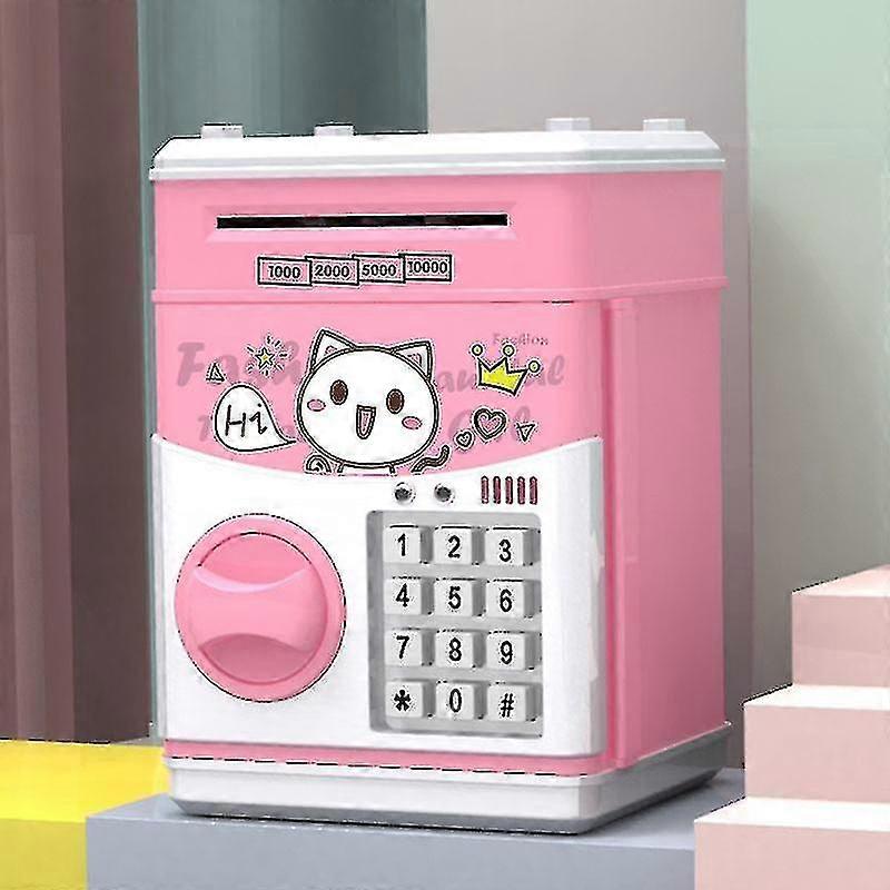 Music Cartoon Atm Password Box Automatic Rolling Money Piggy Bank