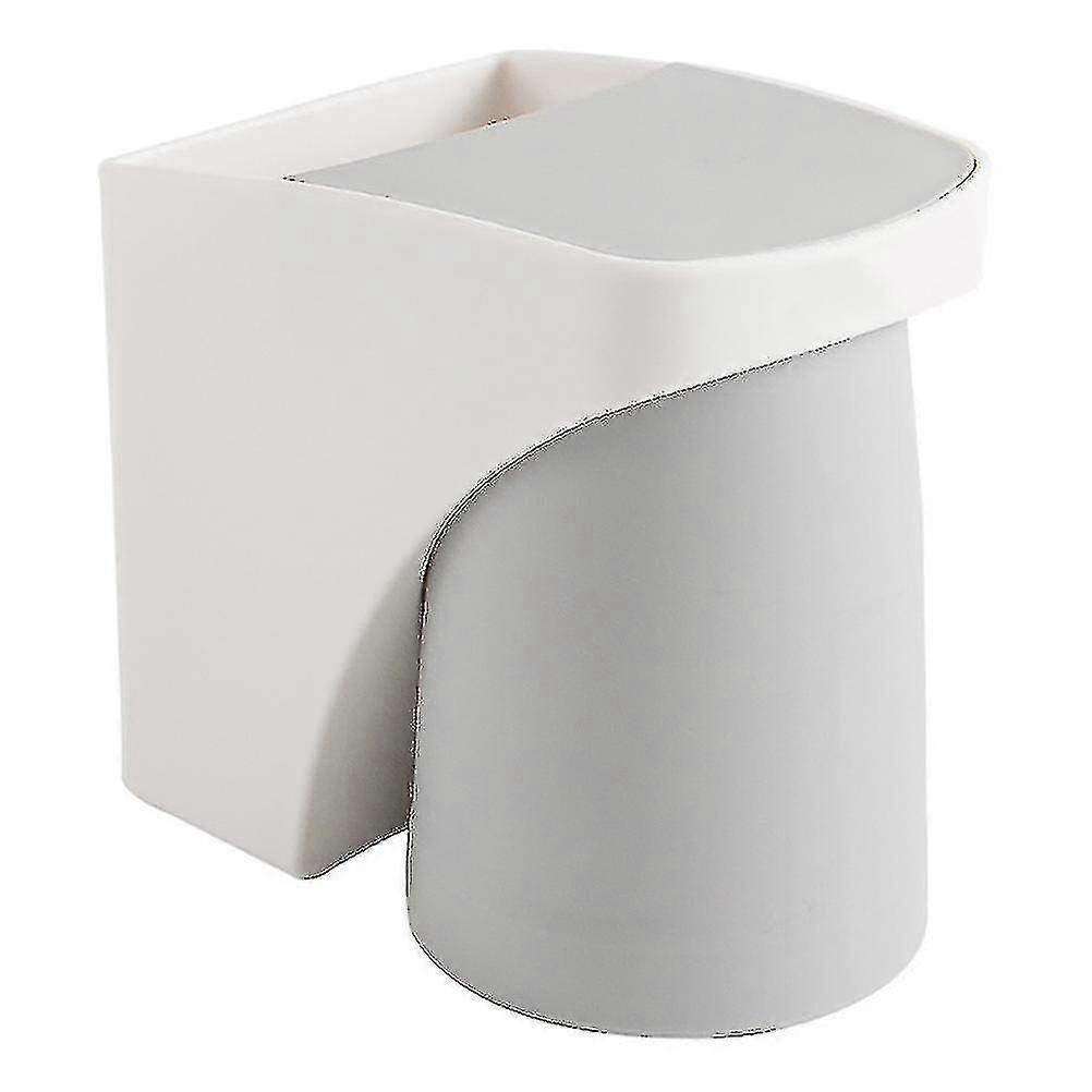 1 Set Durable Bathroom Storage Rack Wall-mounted Toothbrush Holder (grey)