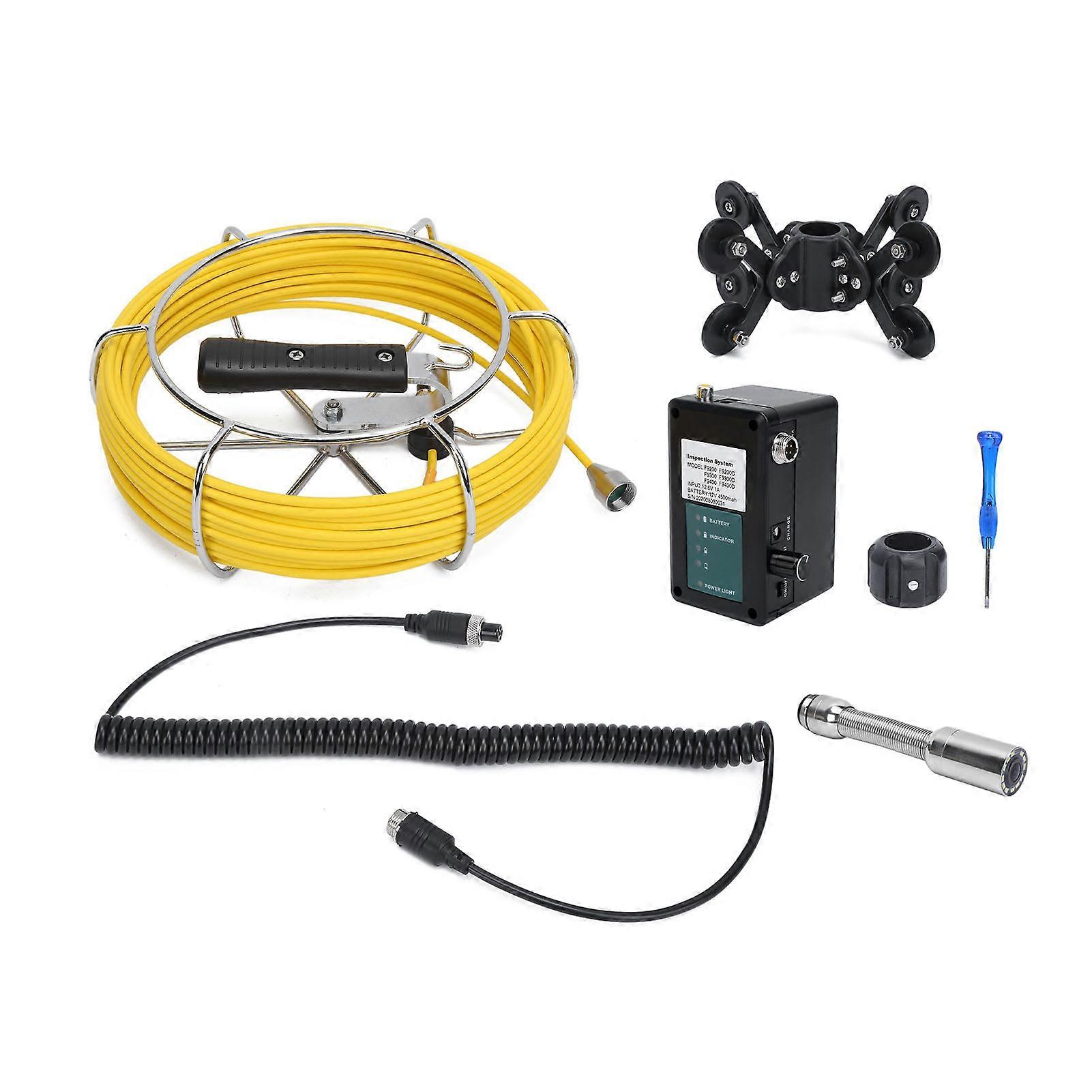 22mm Pipeline Inspection Camera 7in Screen IP68 1000TVL 12 LED Lights AC100240V for Drainage System20m/65.6ft EU Plug