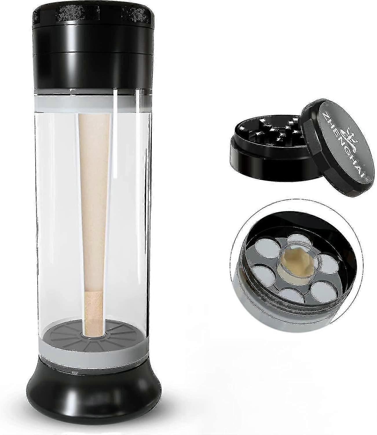 3 In 1 Spice Grinder, All In One Loader Blunt Roller Machine (black)