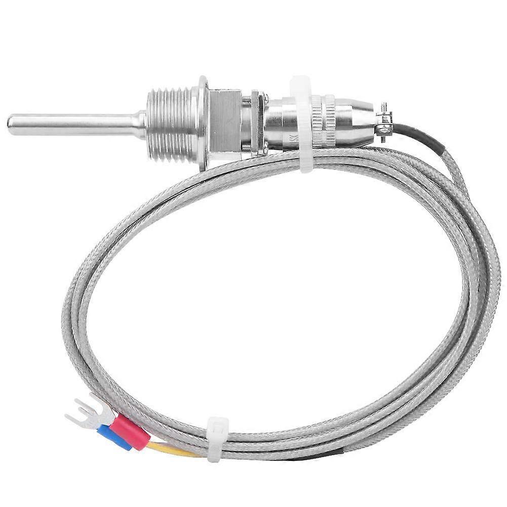 K-Type Temperature Sensor RTD Stainless Steel high Measuring precisionThermocouple Temperature Probe 1/2 NPT Detachable 3-Pin Connector with 2m