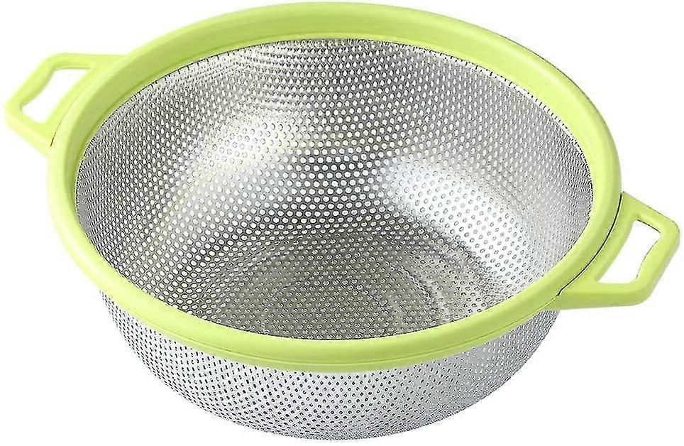Stainless Steel Colander With Handle , Large Metal Green Strainer,27cm