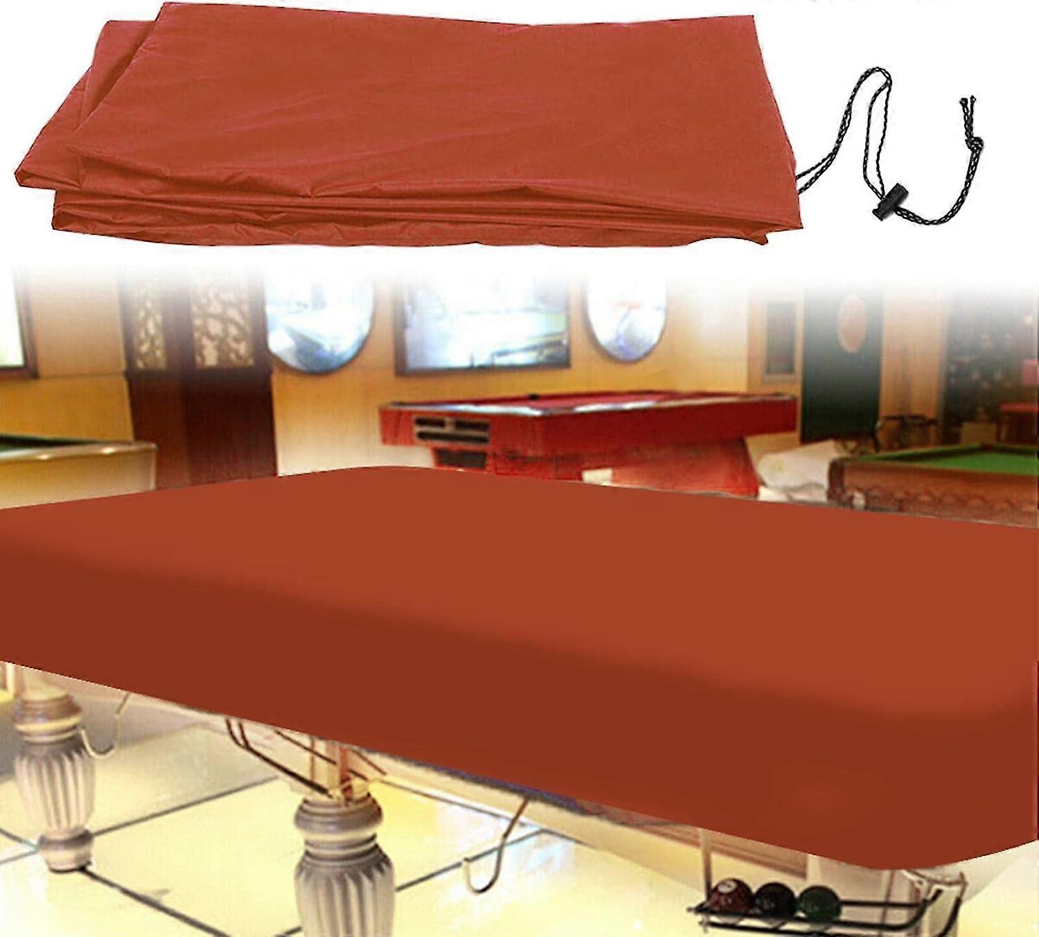 Pool Table Cover,Durable Oxford Pool Table Cover with Drawstring Washable Pool Table Cover(245x140x20cm,Coffee)VEBTles