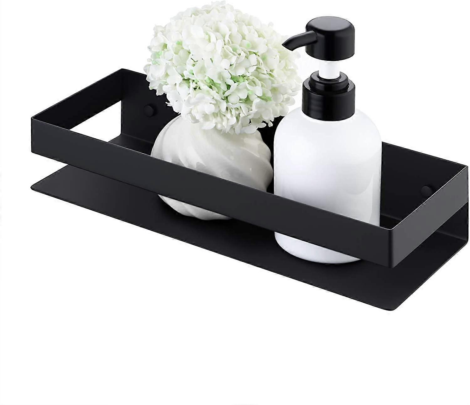 Scaffale per doccia Cestello per bagno Scaffale per doccia SUS304 Contenitore a parete in acciaio inossidabile 30 cm Nero opaco