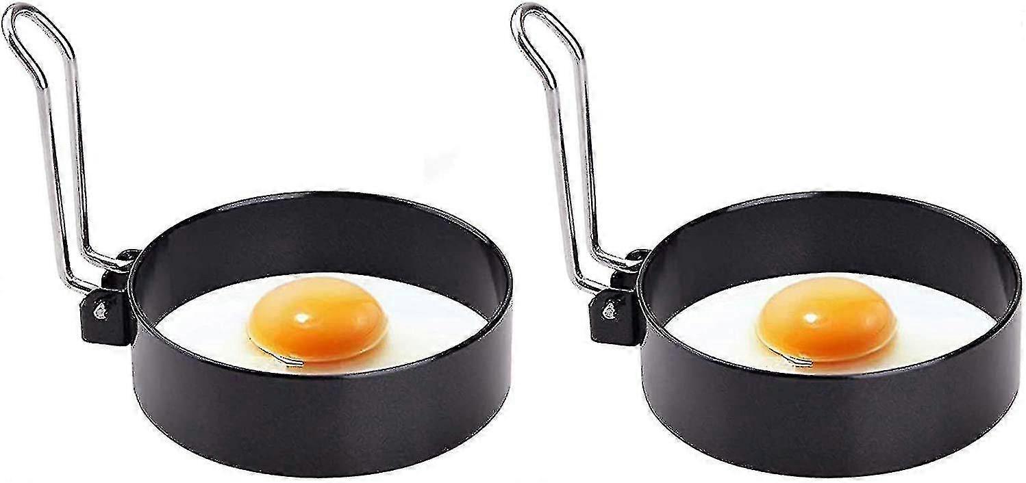 2-pack äggringar, non-stick äggringar, pocherade äggringar, stekringar för ägg (10,2 cm 2,1 cm)