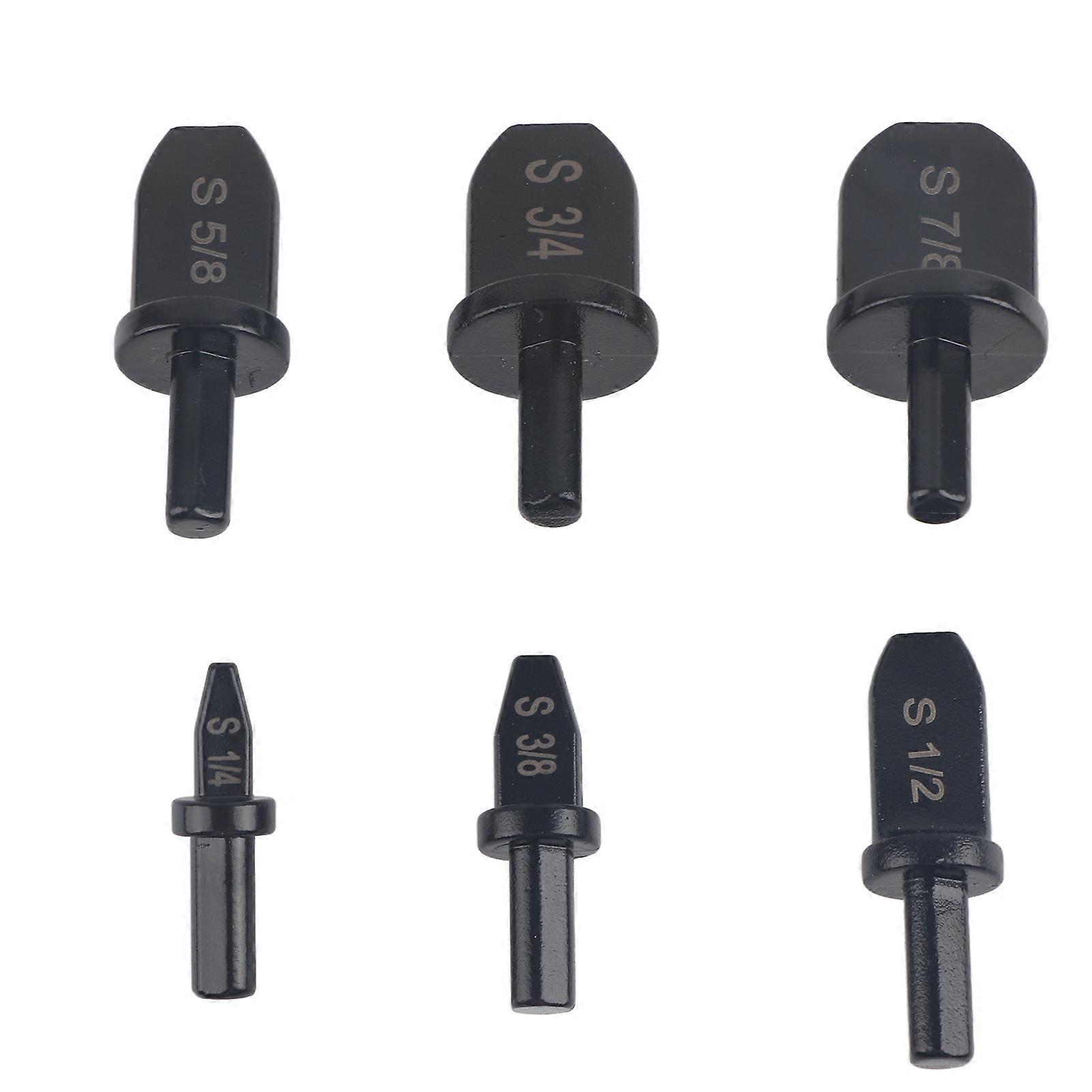 6Pcs Swaging Tool Drill Bit Set Hex Triangular Handle Manual Copper Pipe Flaring Tool HVAC Repairing Set
