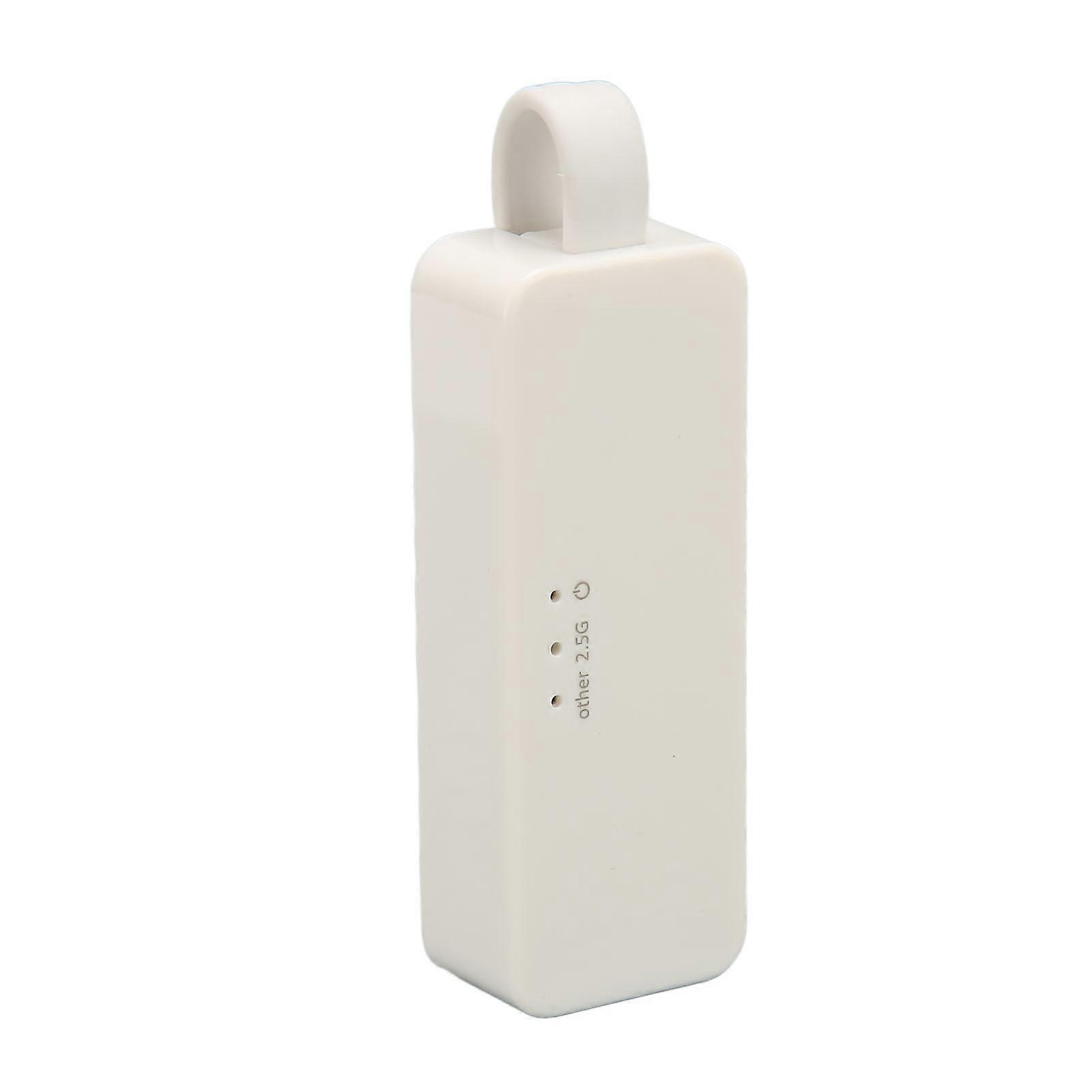 USB to RJ45 Adapter 2500M Plug and Play Portable Widely Compatible USB to Ethernet Adapter for Laptop Tablet Type C White YEMMA