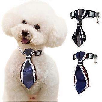 Dog Bell Collar with Bow Tie for Small Medium Dogs Cute Gentleman Adjustable Elastics Wedding Pet Accessories Fit Cat 3pcs