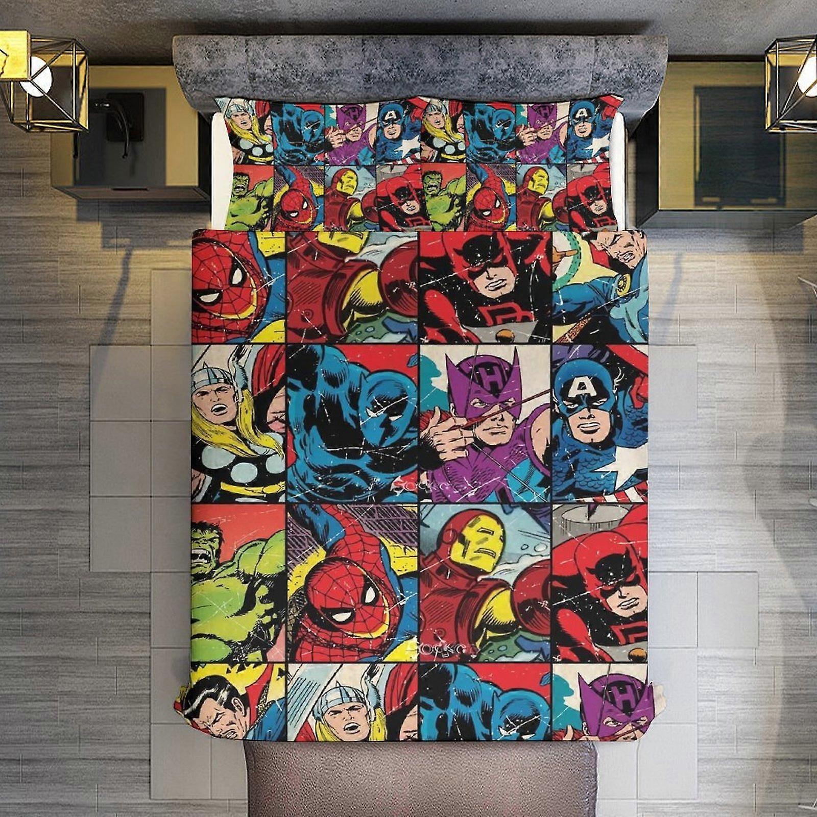 v3499 Lakens Beddengoed Spider-Man 3-delig Dekbedovertrekset Full Size Super Soft Fade Resistant Microfiber 1 hoes met ritssluiting en 2 kussenslopen, Eas