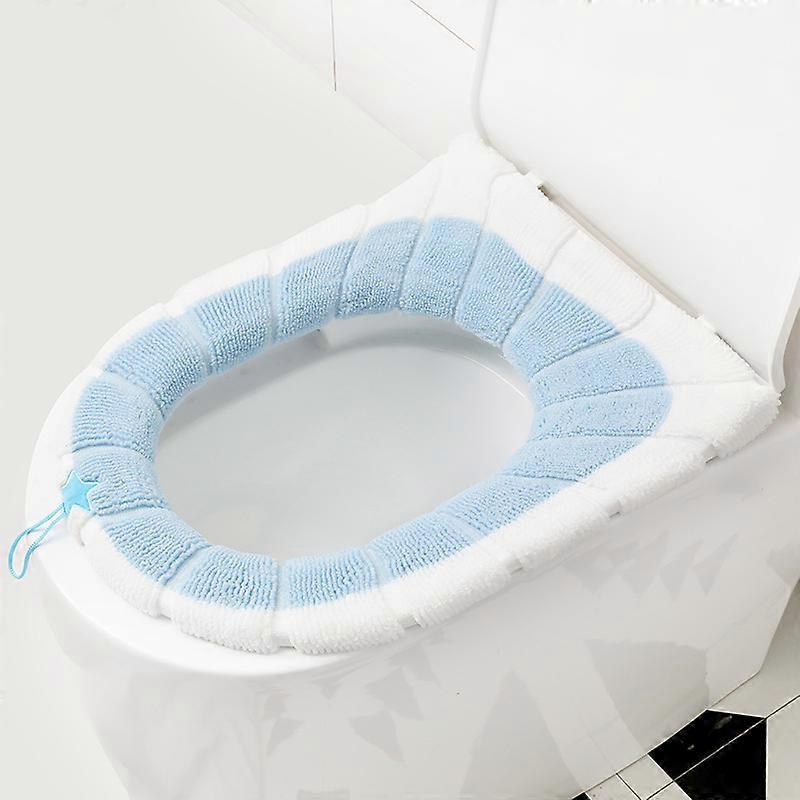 Universal Waterproof Home Toilet Seat Cushion with Hanging Loop blue