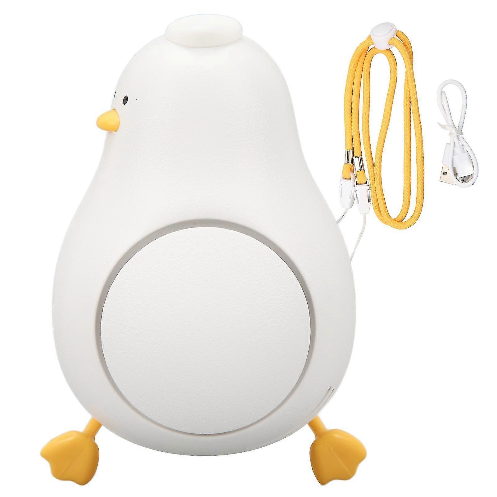 Small USB Charging Necklace Fan with Lanyard - Duck Shape