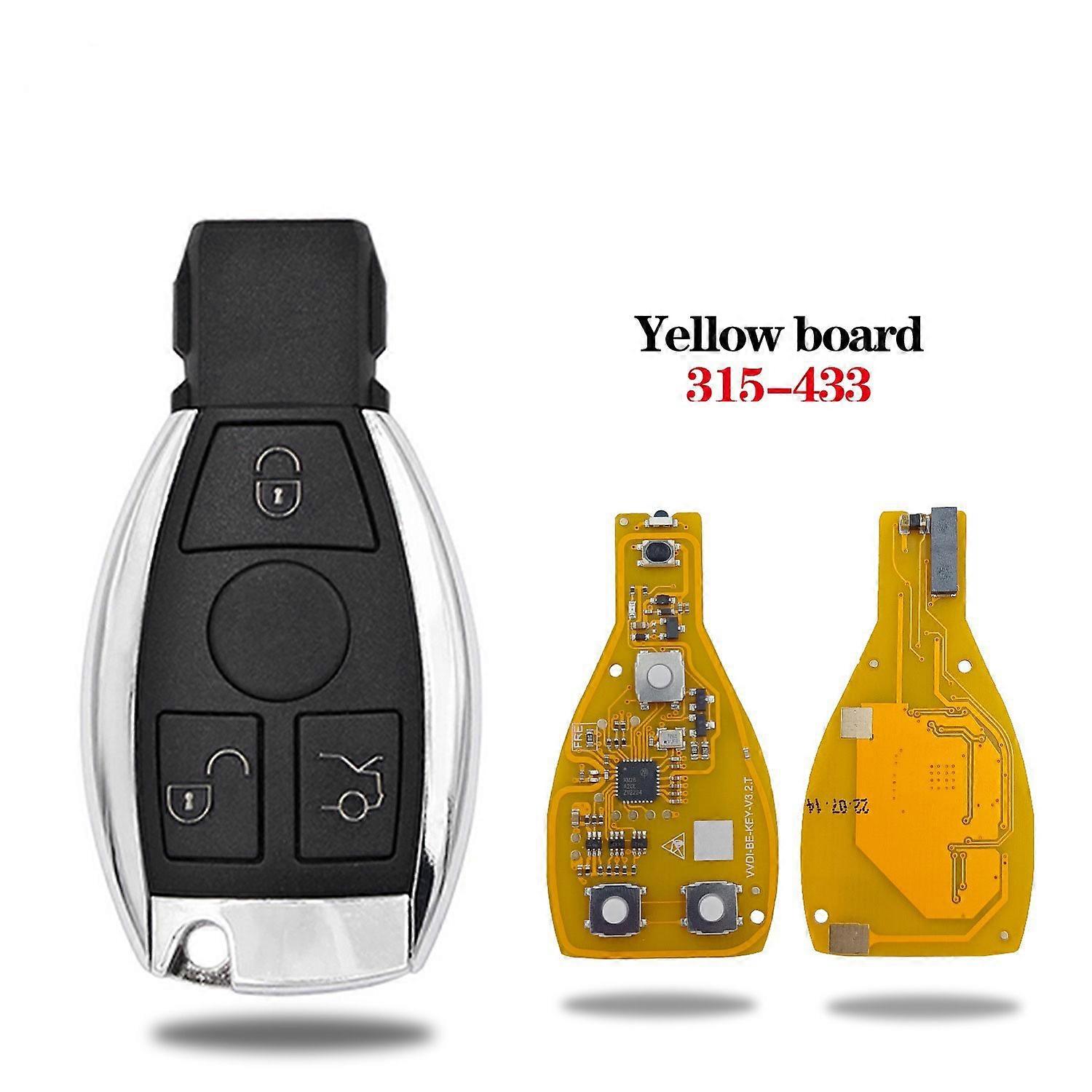 5pcs VVDI BE Key Pro 3/4 Button Remote Car Key for Mercedes Benz V3.2 PCB yellow Improved Version Smart 315MHz/433MHz