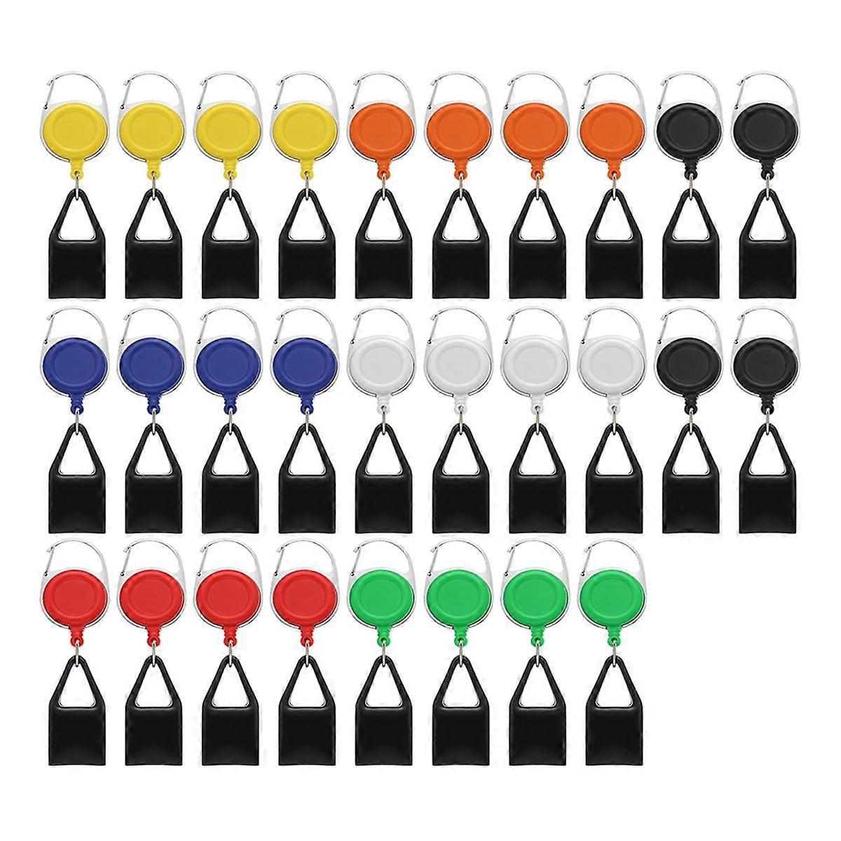 28 Pcs Retractable Lighter Holder Keychain Assorted Color, Lighter Keychains with Single Lighter Clip