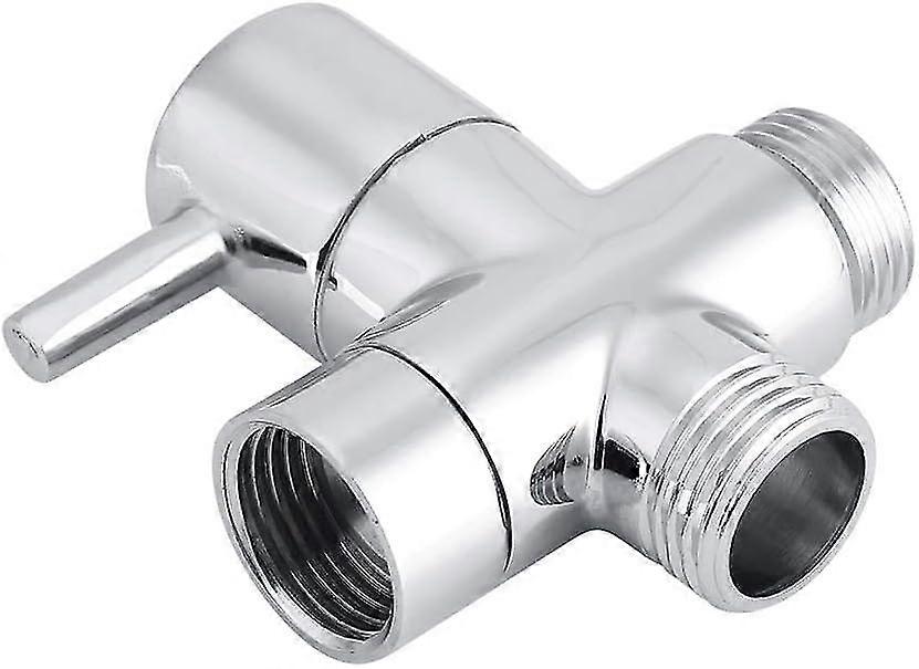 3 Way T Shaped Hose Splitter, Durable Brass Chrome Finish Faucet Divider, Thermostatic Mixer Tap for Wall Mounted Handheld ShowerStarlight