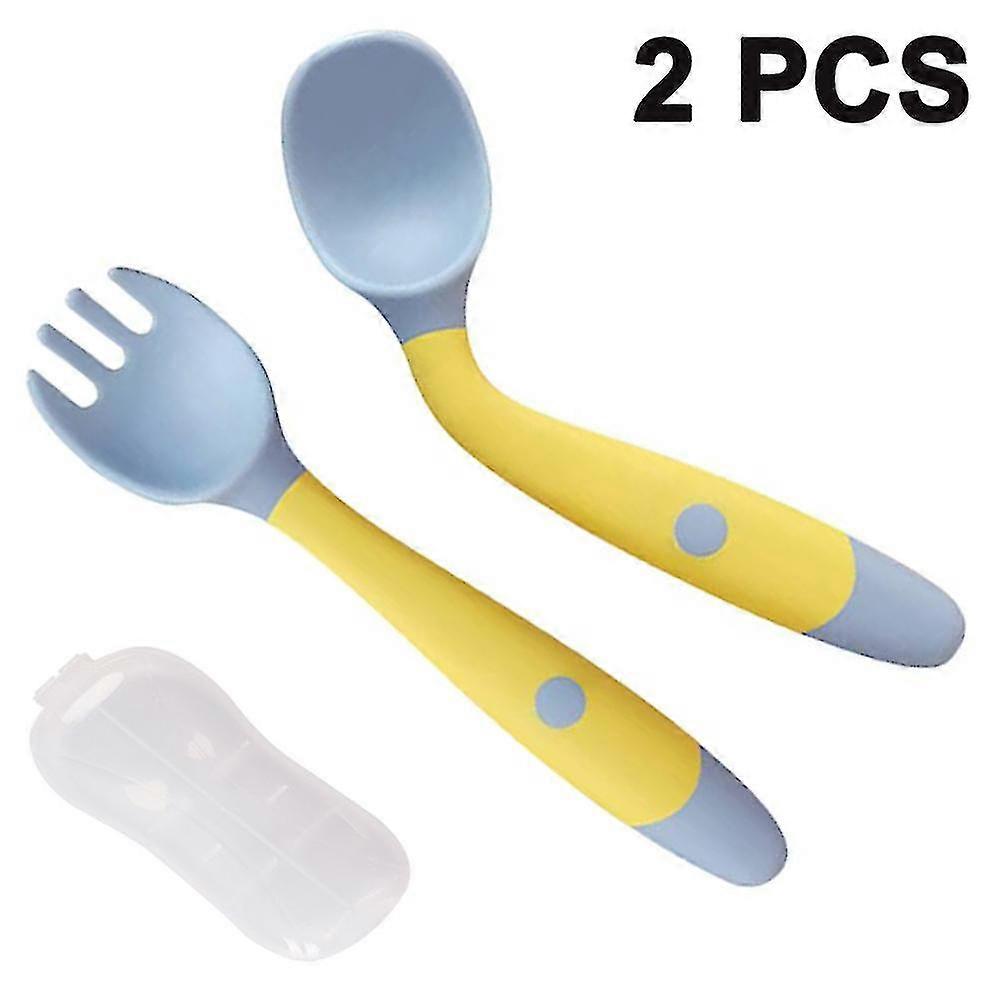 Utensils Spoons Forks 2 Sets, Cute Toddlers Spoon