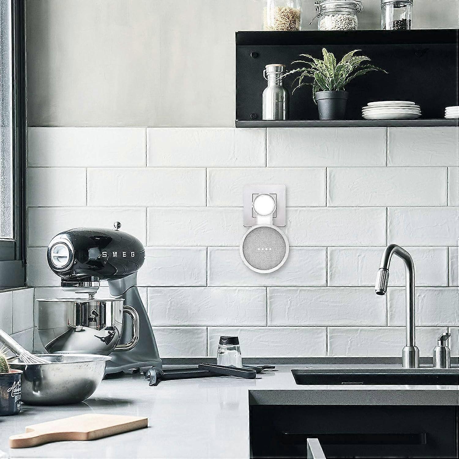 Supporto Da Tavolo Gelink Per Google Home Mini / Nest Mini (2a Gen) – Inclinazione 105°, Antiscivolo, Bianco