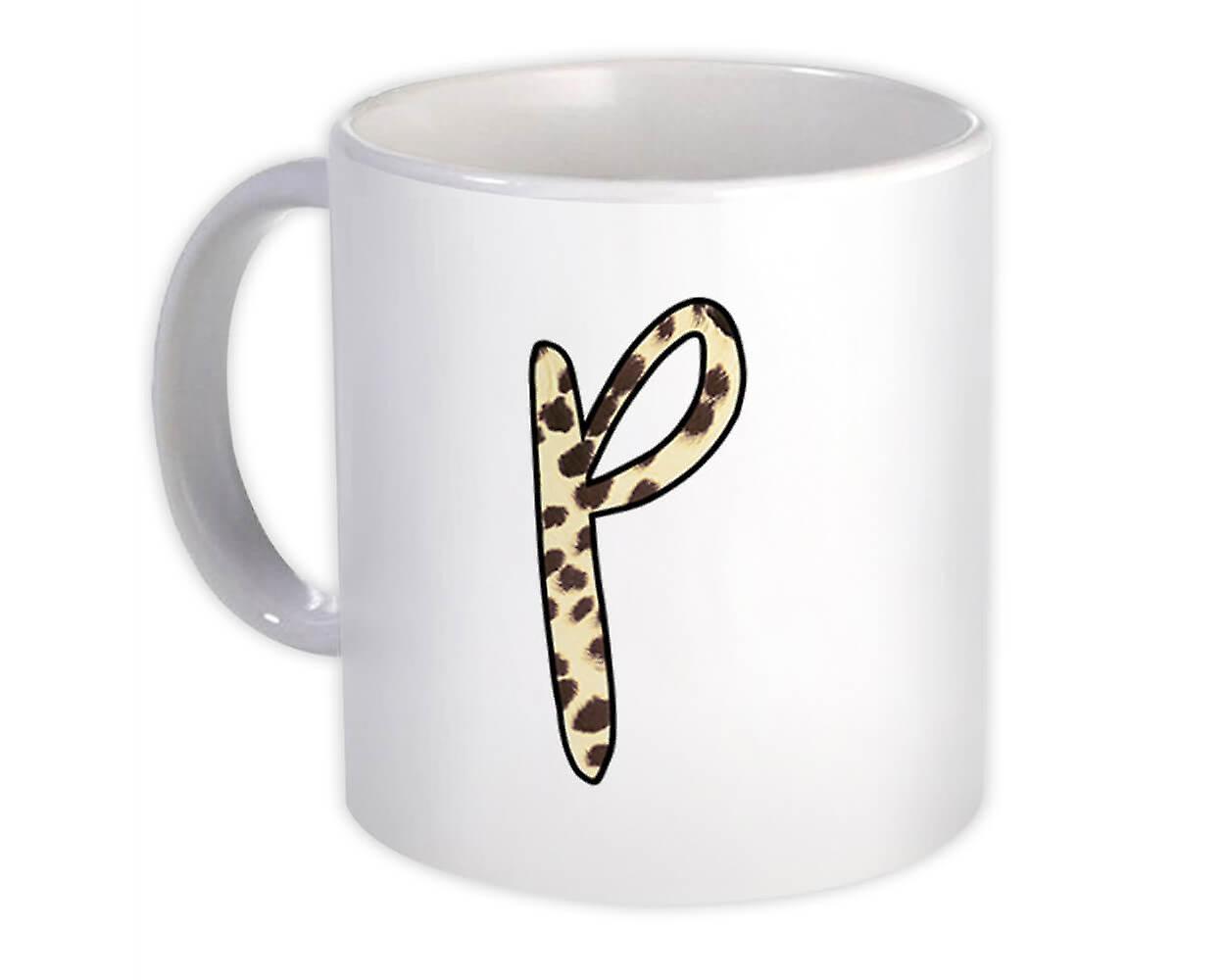 Gave krus: Monogram Brev P Cheetah