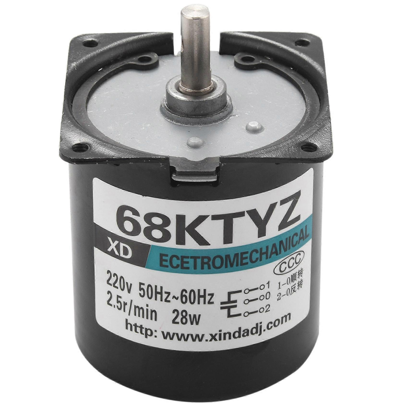 1 Stück 68Ktyz Mini-Getriebemotor AC 220V 28W 2,5R / min Permanentmagnet-Synchrongetriebemotor mit großem Drehmoment