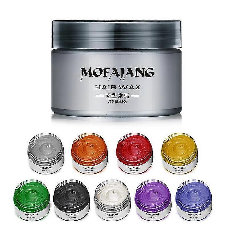 Mofajang 9 farger Unisex hårfarge voks gjørme fargestoff krem DIY farging (1stk)