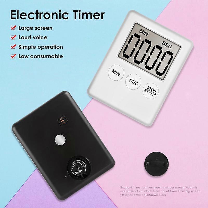 Super Thin LCD Digital Screen Timer Square Cooking Count Up Countdown Alarm Magnet Clock Kitchen Cooking Accessories