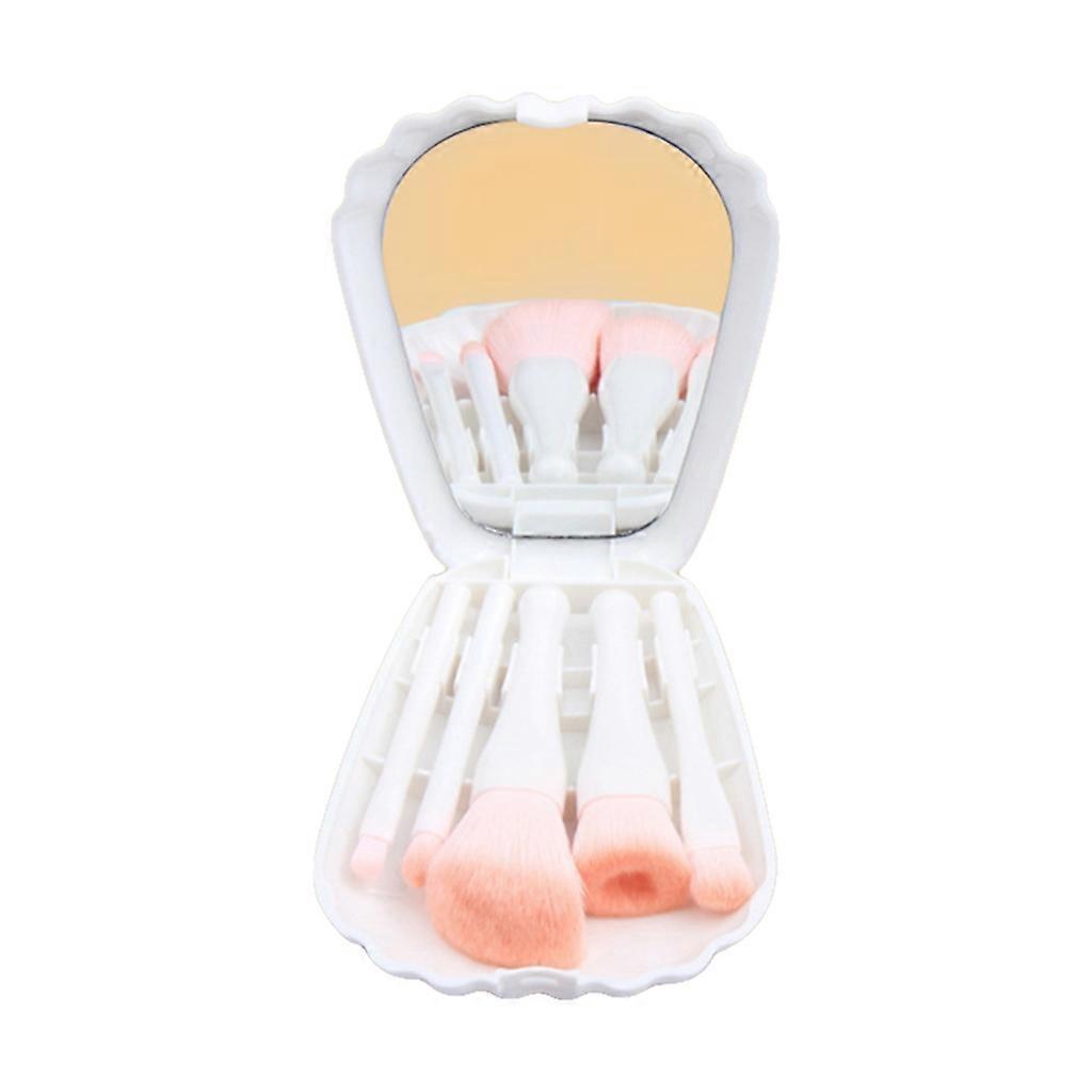 5 Pieces Blush Brushes-Foundation Brushes Shell Makeup Brushes Set with Mirror