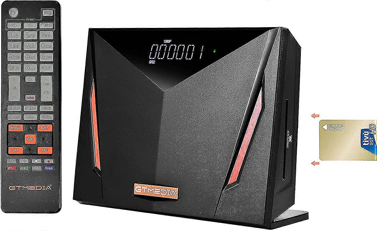 V8 UHD 4K Satellitenempfänger TNT TV Decoder Combo Smart Card Slot mit-schwarz