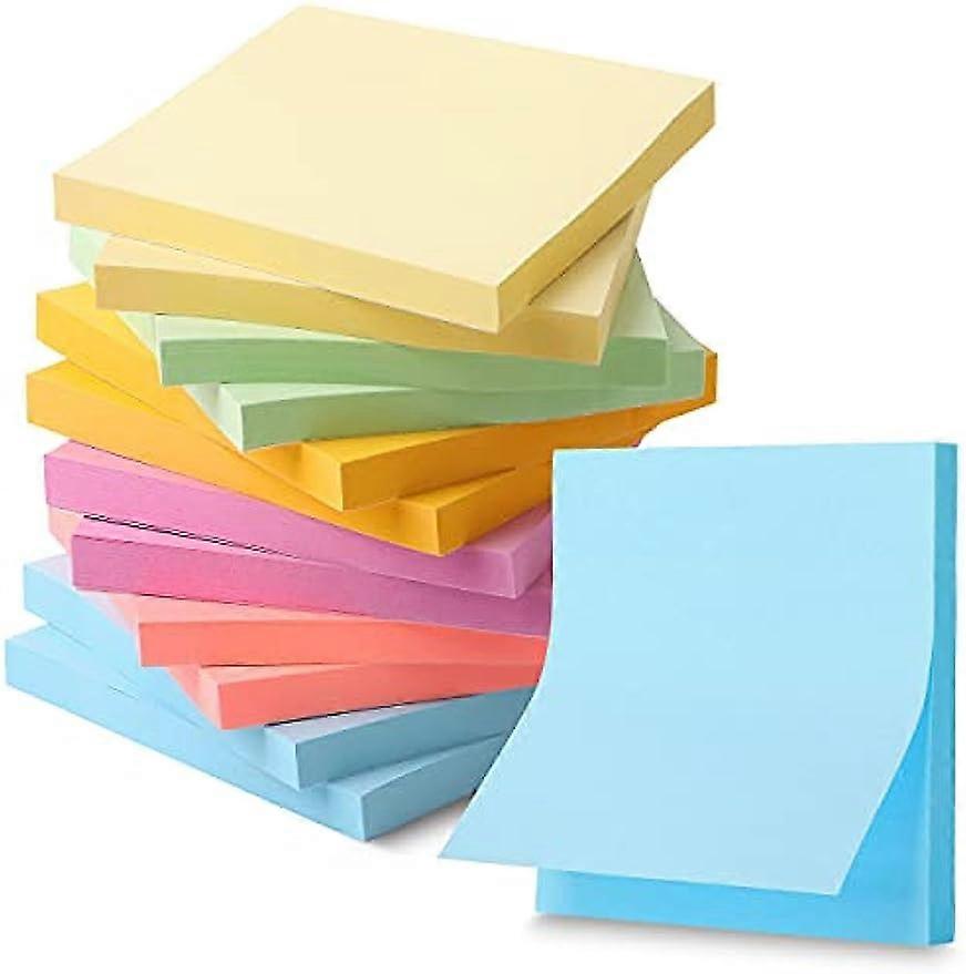 Sticky Notes, 3x3, 12 Pads, Pastel Sticky Notes, Sticky Note, Self-Stick Note Pads, Sticky Pads, Sticky Notes Pastel, Sticky Notes Aesthetic, Colorful
