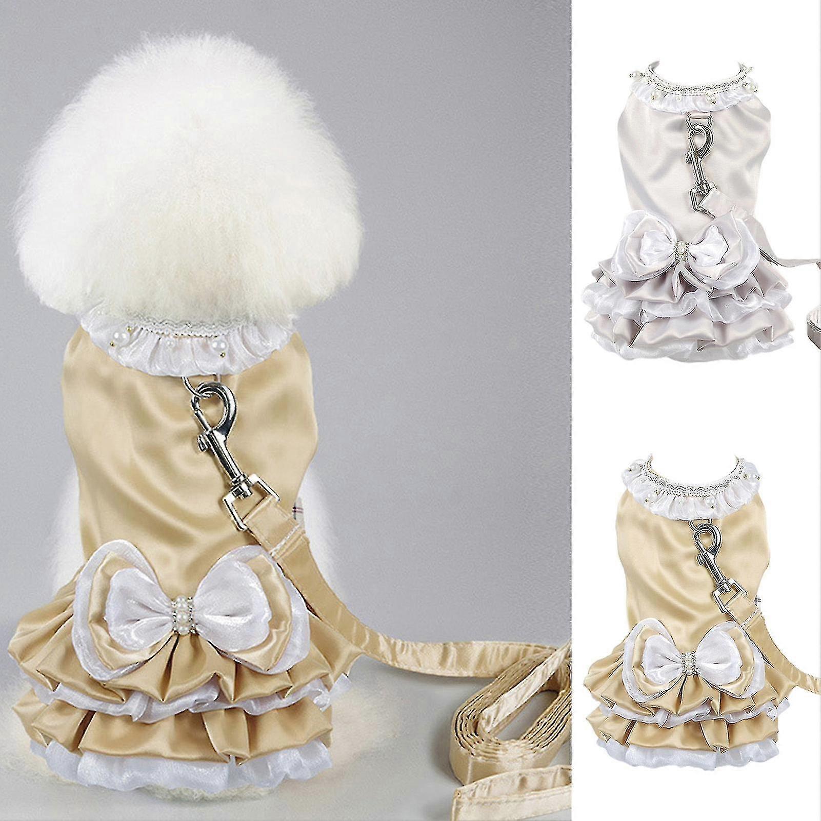 Koiran valjaat Combo Escape Proof Easy Control Accessory Princess Style Koiran valjaat talutushihna mekko ulkona