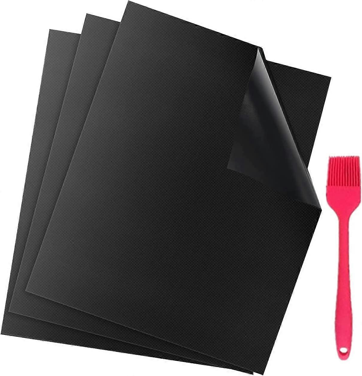 Baking Mats (3 pcs, 40 * 33 cm)Barbecue, Barbecue Mat Set, Non Stick Teflon Oven Baking Mat, Reusable, Easy Clean and Non-Stick, Can be Cut
