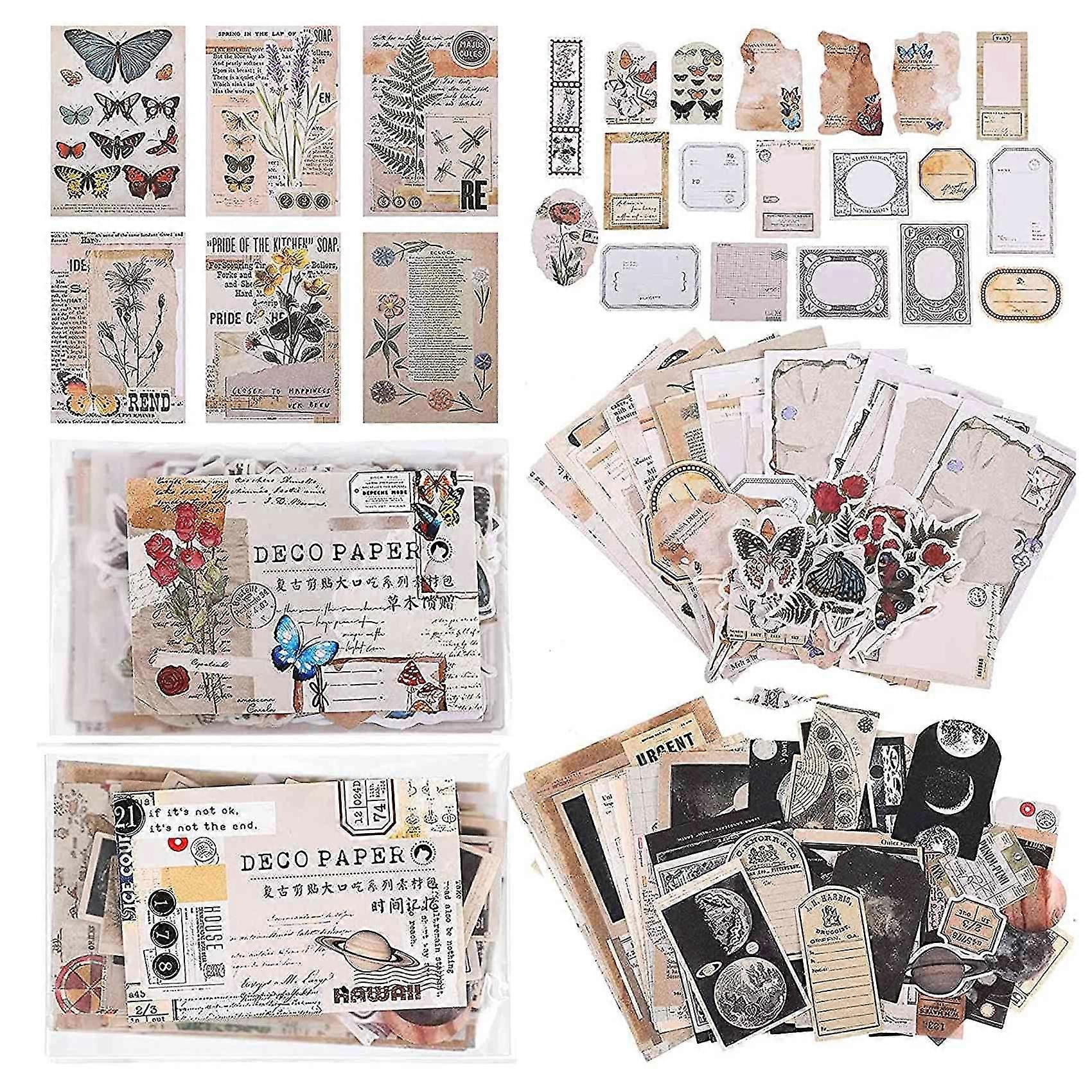 400pcs Scrapbooking Supplies Journaling Vintage Scrapbook Stickers Adhesive Scrapbook Washi Sticker