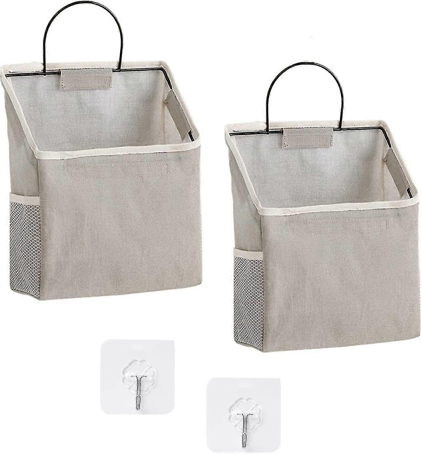 2 Pack Wall Hanging Organizer Bag For Bedroom (gray)